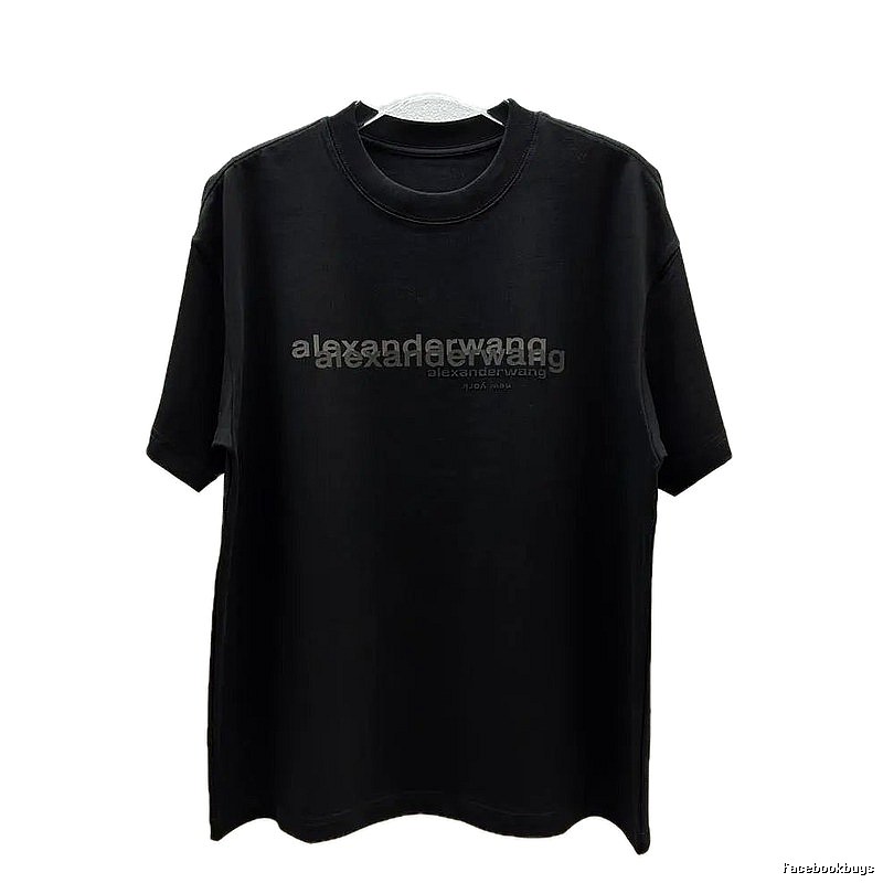 Alexander Wang Letter Print Trendy & Cool Black T-Shirt