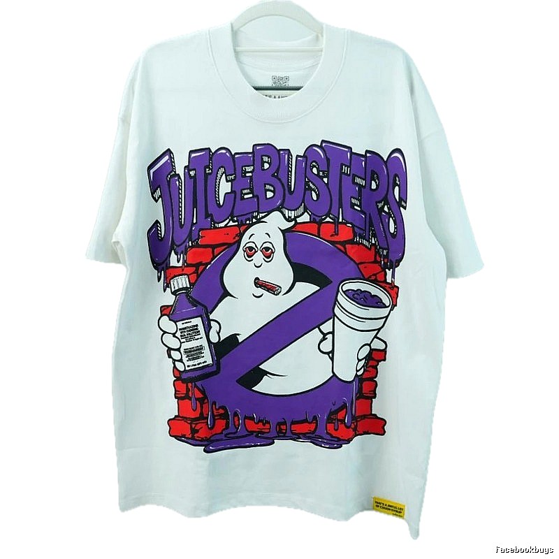 American Streetwear Brand Ghost Print White Short-sleeve T-shirt