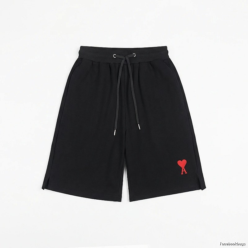 AMI Embroidered Love Heart Casual Shorts