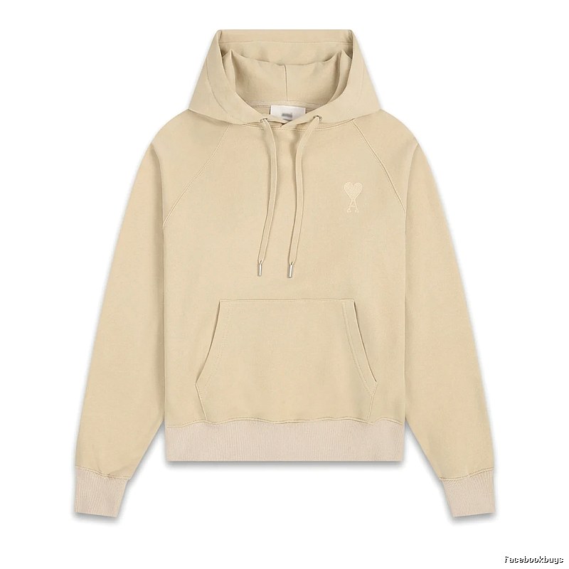 AMI Love Minimalist Style Beige Hoodie