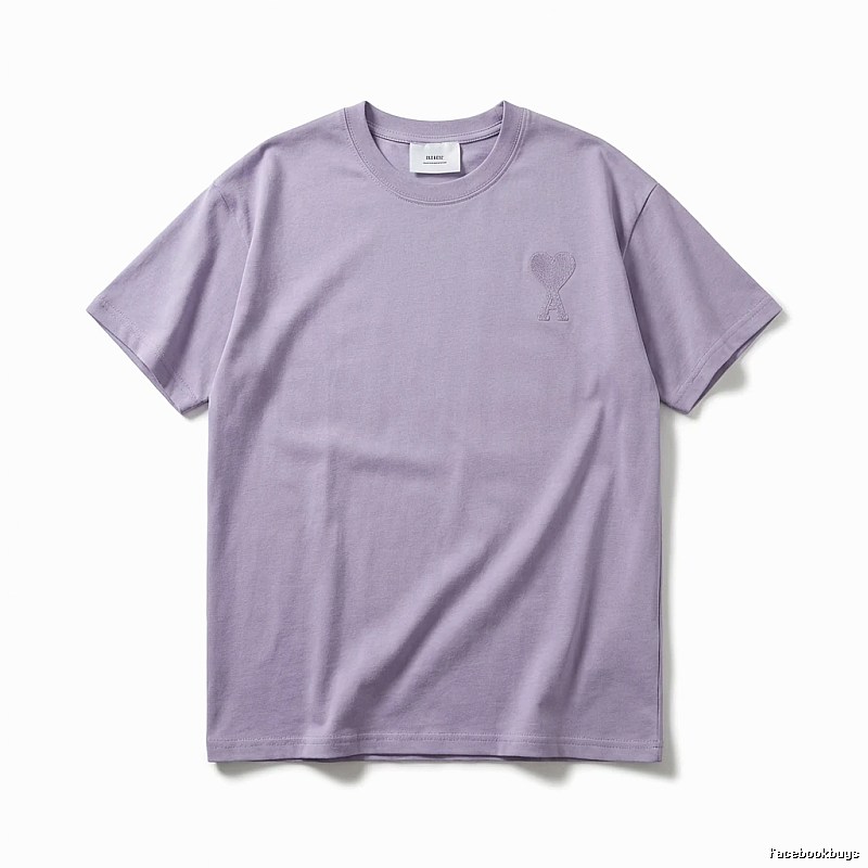 AMI Love Minimalist Style Light Purple T-shirt