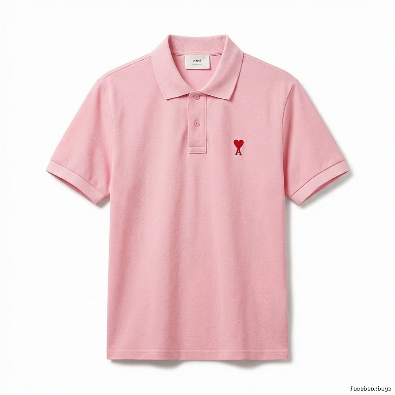 AMI Love Pink Polo Shirt