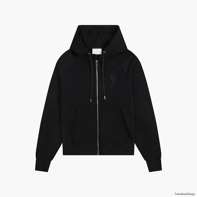 AMI Love Simple Style Black Hoodie