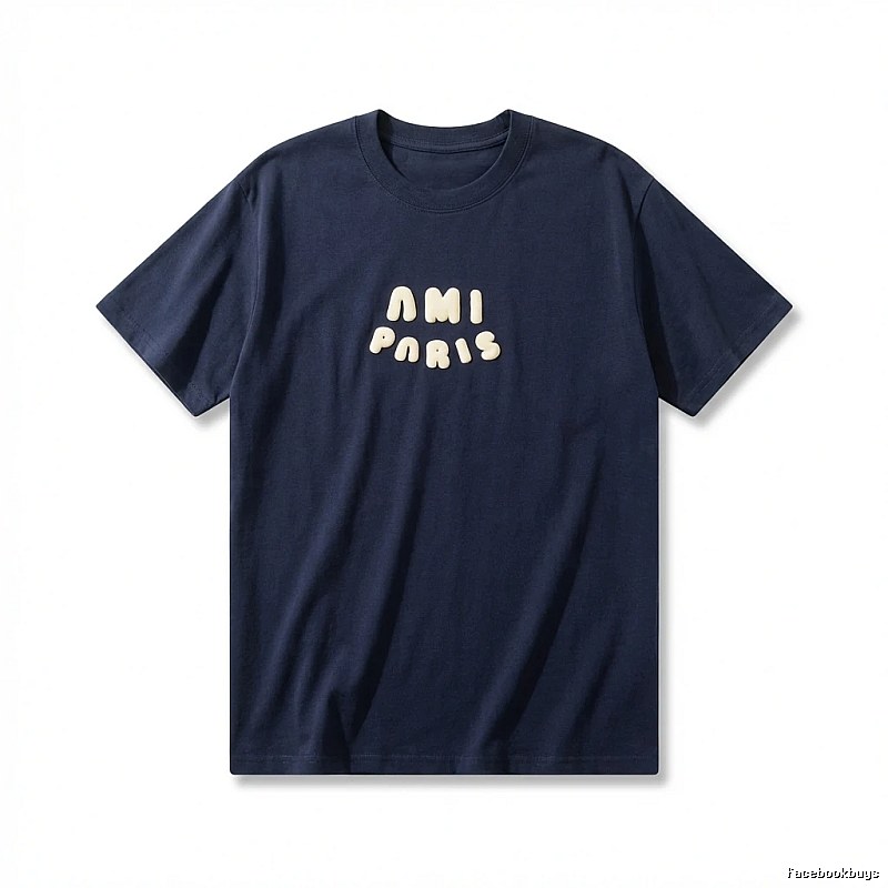 AMI minimalist style dark blue T-shirt