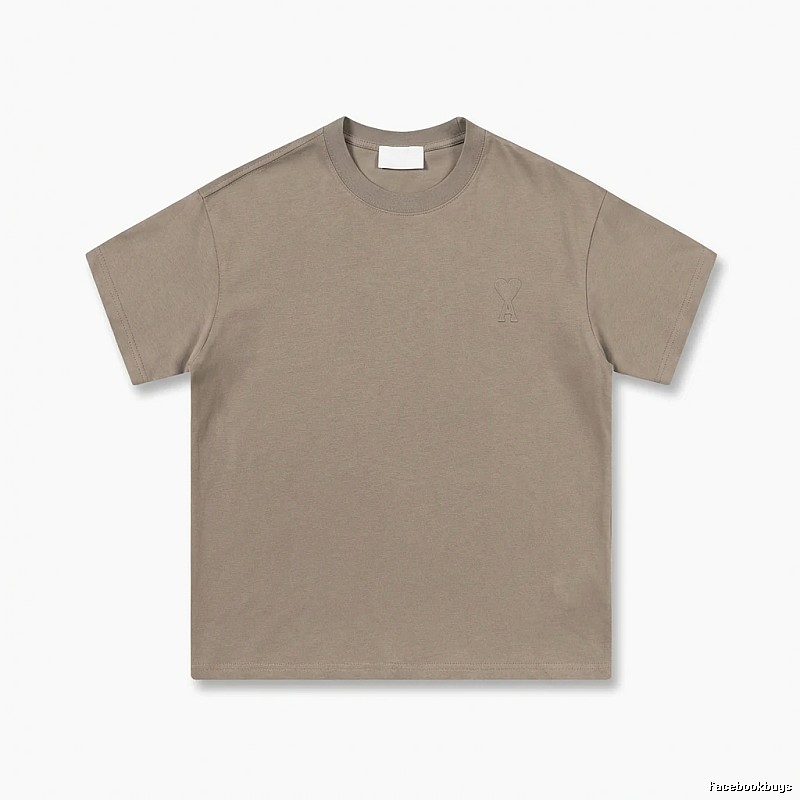AMI minimalist style khaki T-shirt
