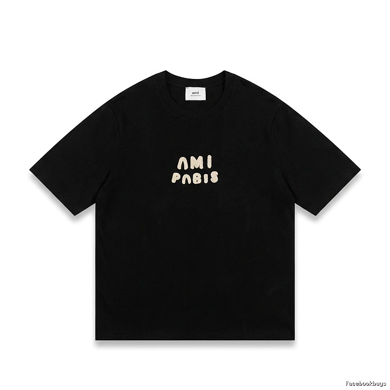 AMI Paris Alphabet Style Black T-shirt