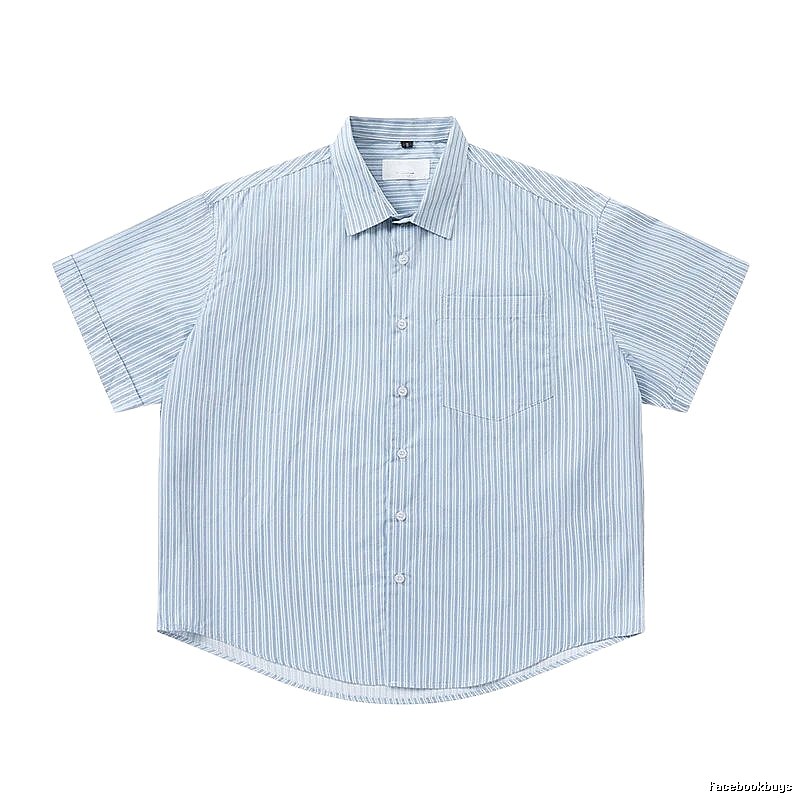 AMI striped minimalist style blue shirt