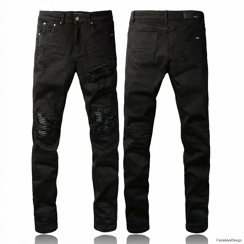 AMI Trendy Black Pants with Holes