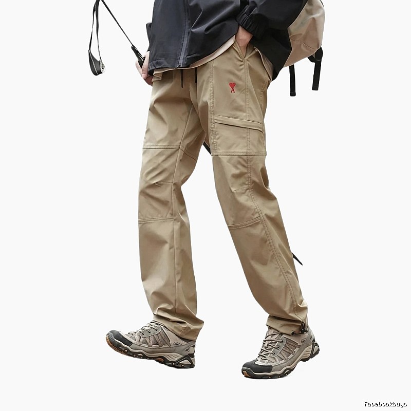 AMI Workwear Style Khaki Long Pants