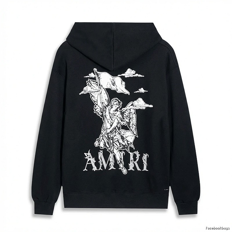 AMIRI Black Sweatshirt with Angel Print