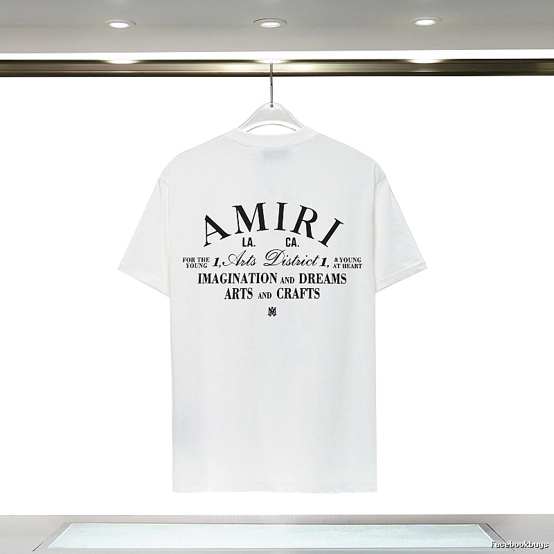 Amiri Casual Graphic T-shirt White Blue Amiri for Comfortable Styling