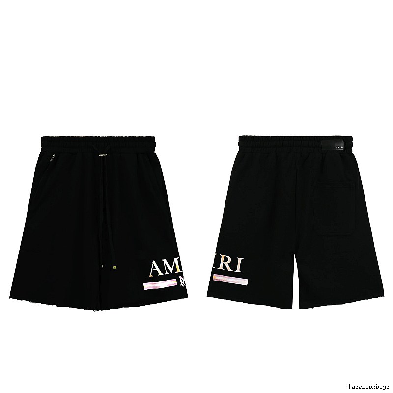 AMIRI Letter Print Street Style Black Shorts