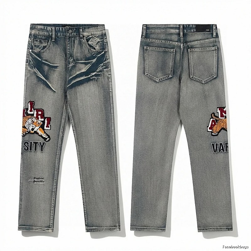 AMIRI retro-style grey jeans