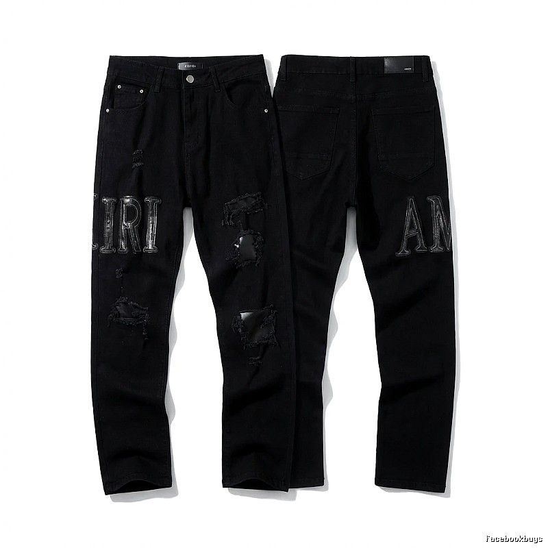 AMIRI Trendy Black Jeans with Holes