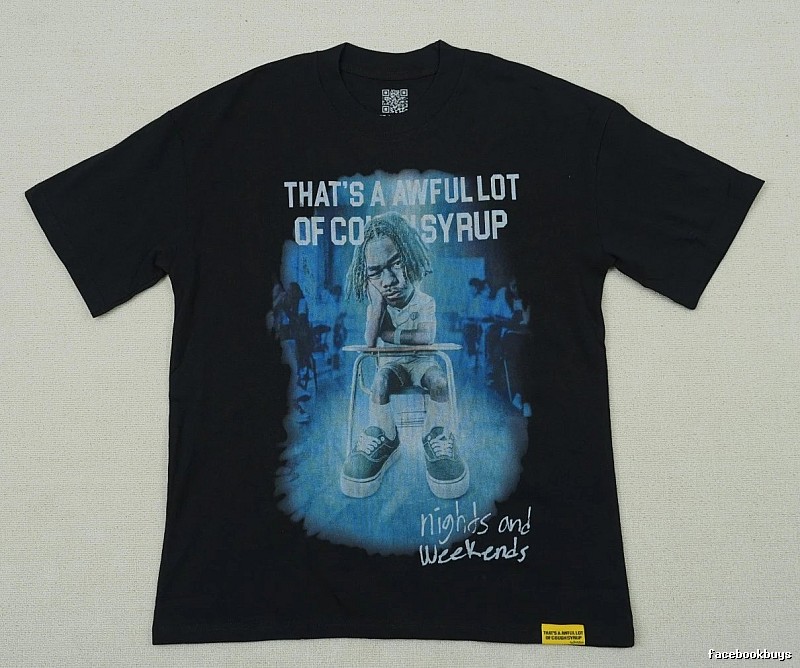 AwfulLot Portrait Print Street Style Black Short-sleeve T-shirt