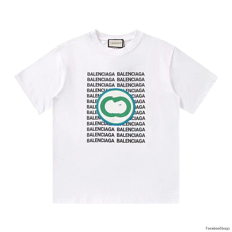 Balenciaga All-over Print Trendy Style White T-Shirt