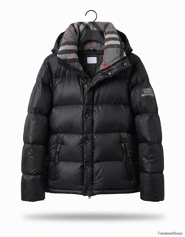 Balenciaga checkered style black down jacket