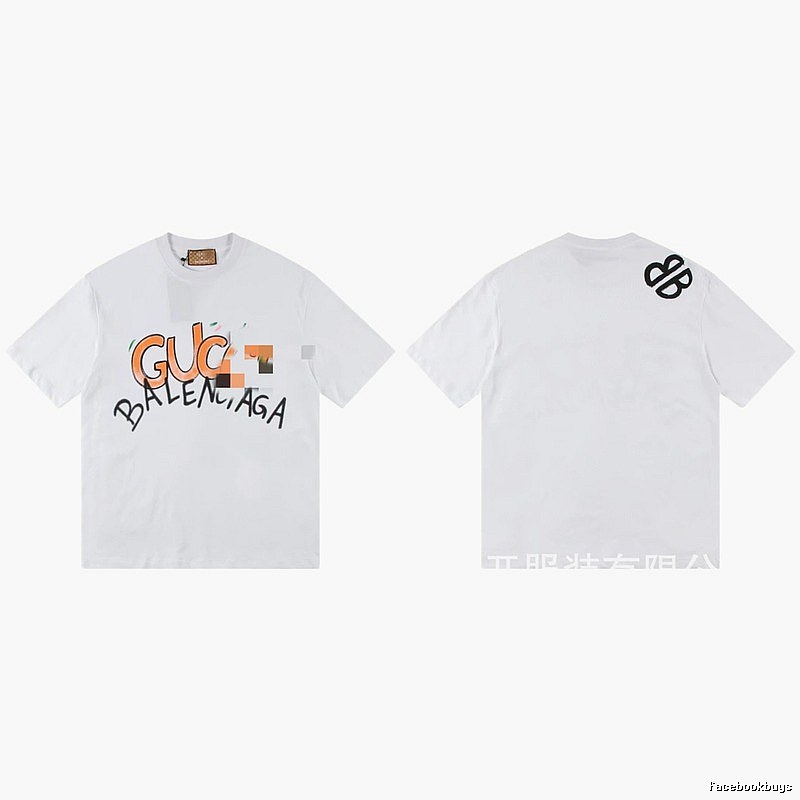 Balenciaga Co-branded Graffiti Street Style White T-shirt
