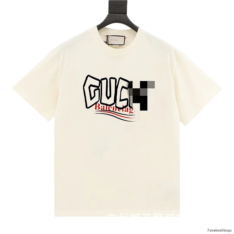 Balenciaga Co-branded Graffiti-style Off-white T-Shirt