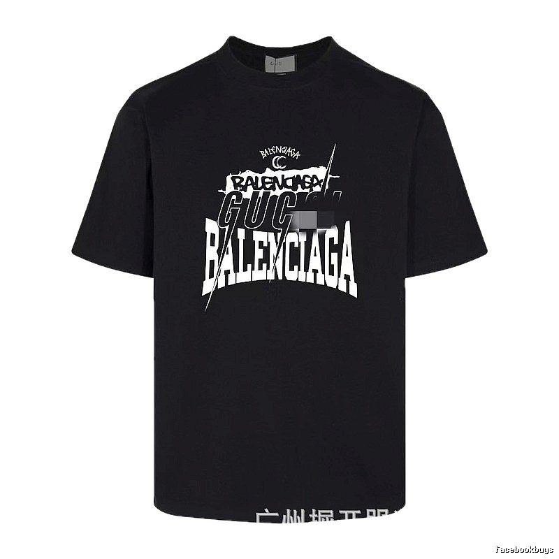 Balenciaga Co-branded Street Style Black Short-sleeve T-shirt