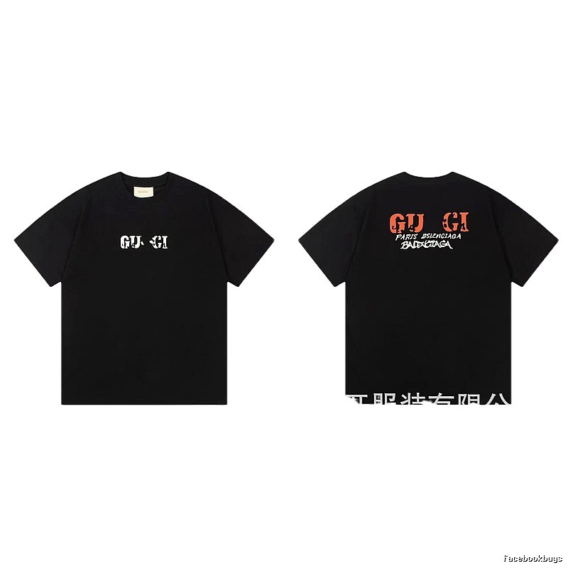 Balenciaga Co-branded Street Style Printed Black T-Shirt