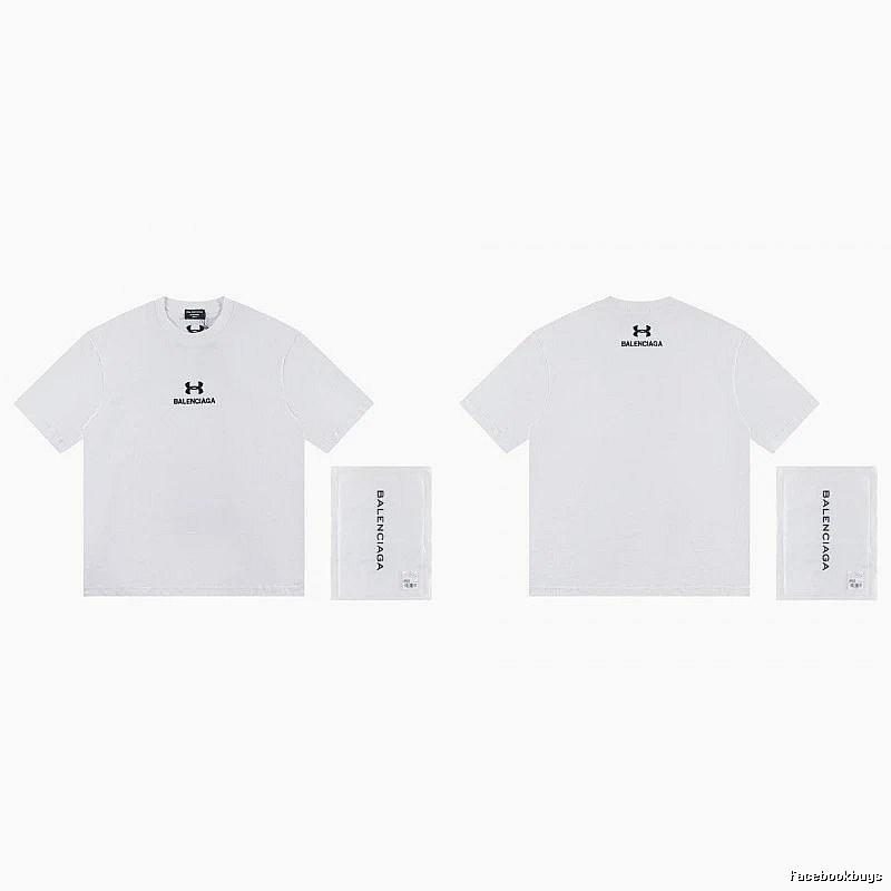 Balenciaga Co-branded Trendy Printed White T-Shirt