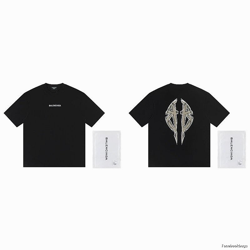 Balenciaga Double B Graffiti High Street Black T-Shirt