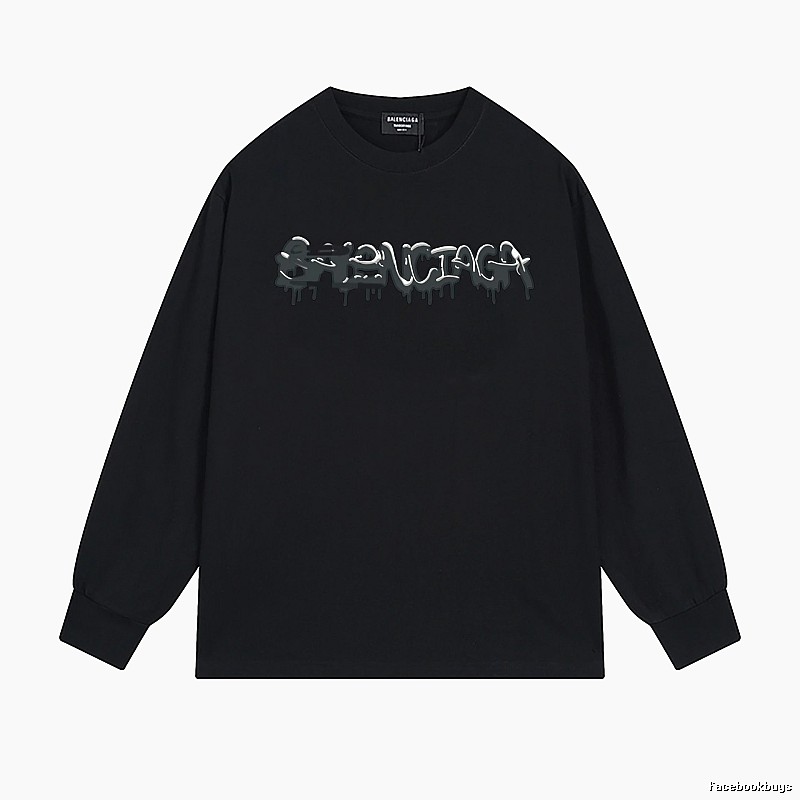 Balenciaga graffiti-style black long-sleeve