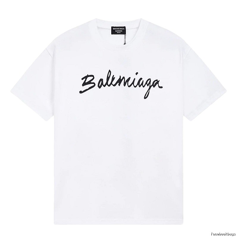 Balenciaga Handwritten Signature Casual White T-shirt