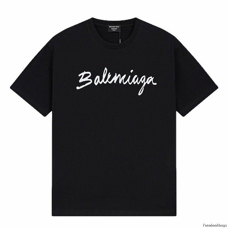 Balenciaga Handwritten Trendy Style Black T-shirt