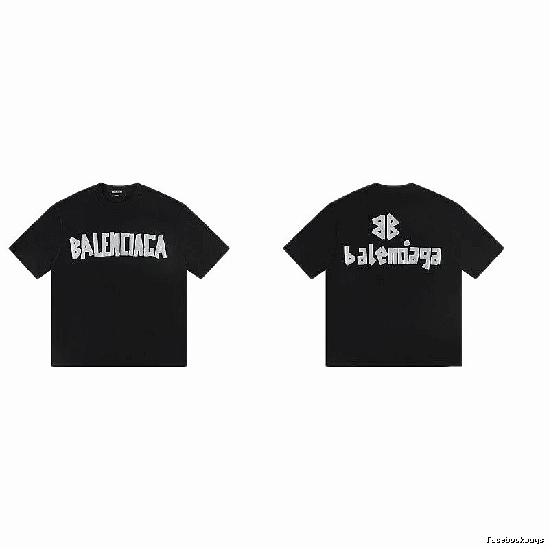 Balenciaga Letter Print Street Style Black T-Shirt
