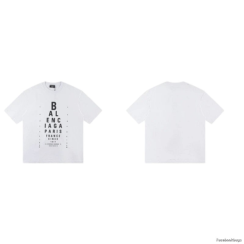 Balenciaga Letter Print Street Style White T-Shirt