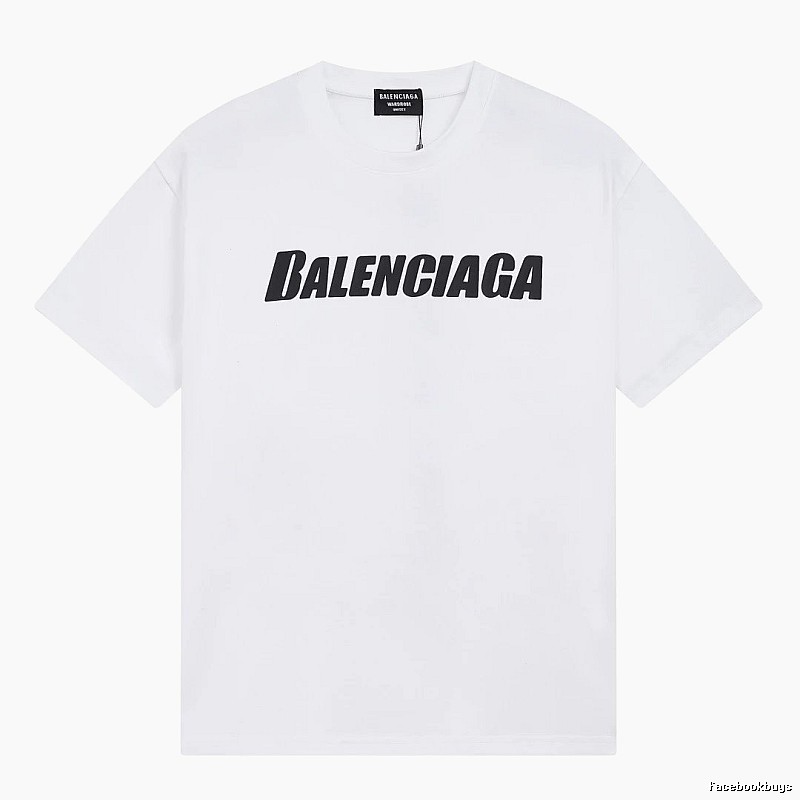 Balenciaga Letter Print Trendy White T-Shirt