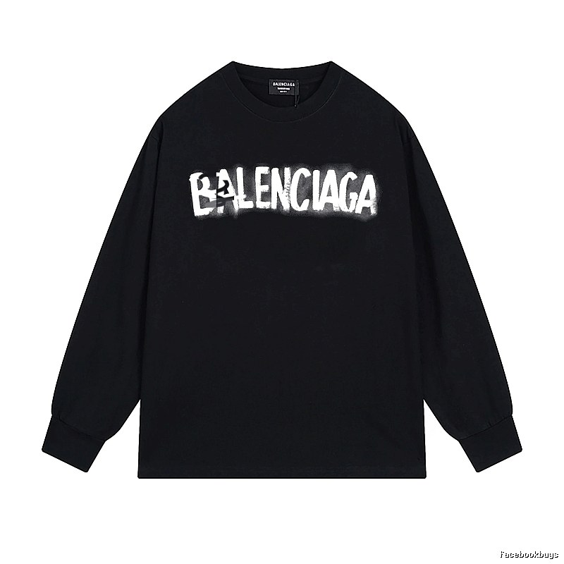Balenciaga letter style black T-shirt