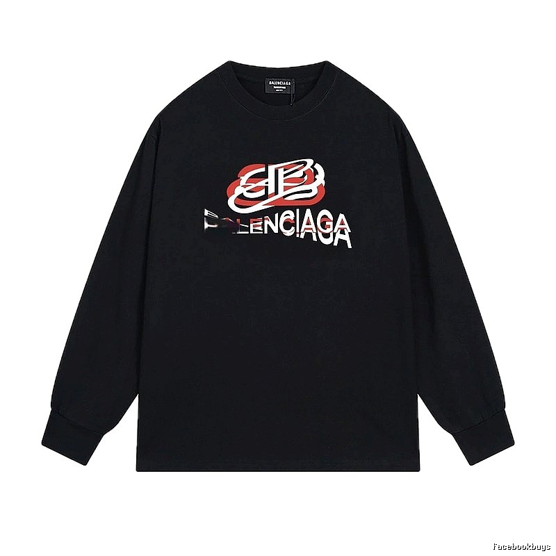 Balenciaga letter-style black T-shirt