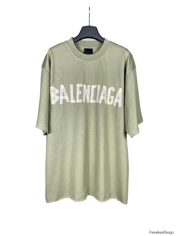 Balenciaga letter-style olive green T-shirt
