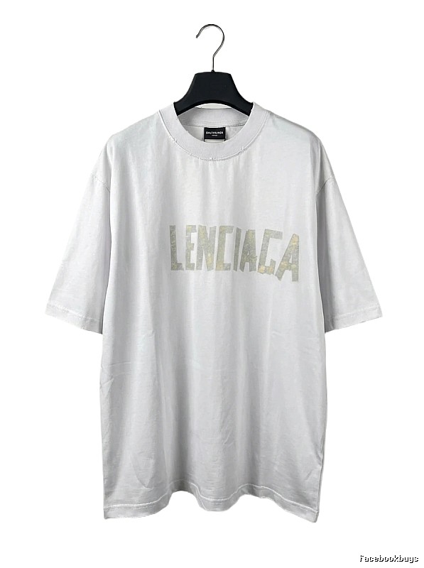 Balenciaga letter-style white T-shirt