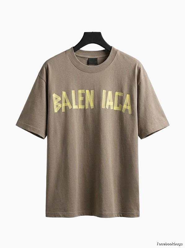 Balenciaga letter trendy brand khaki T-shirt