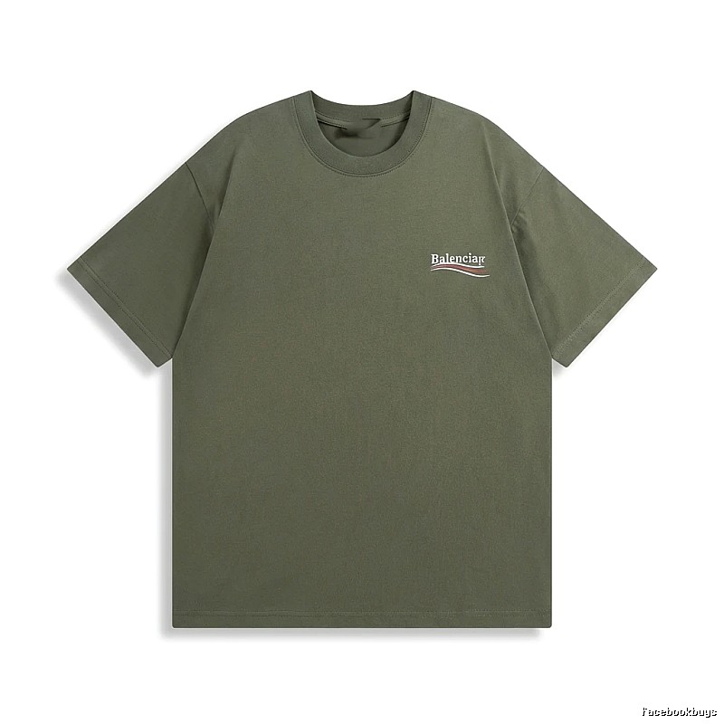 Balenciaga minimalist style olive green T-shirt