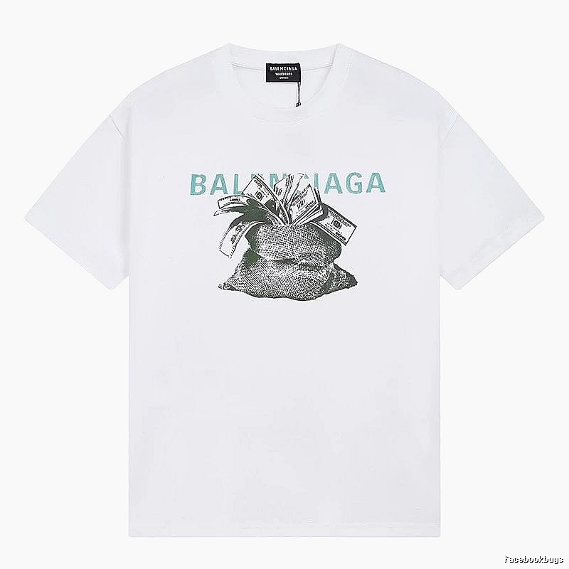 Balenciaga Money Bag Print White T-shirt
