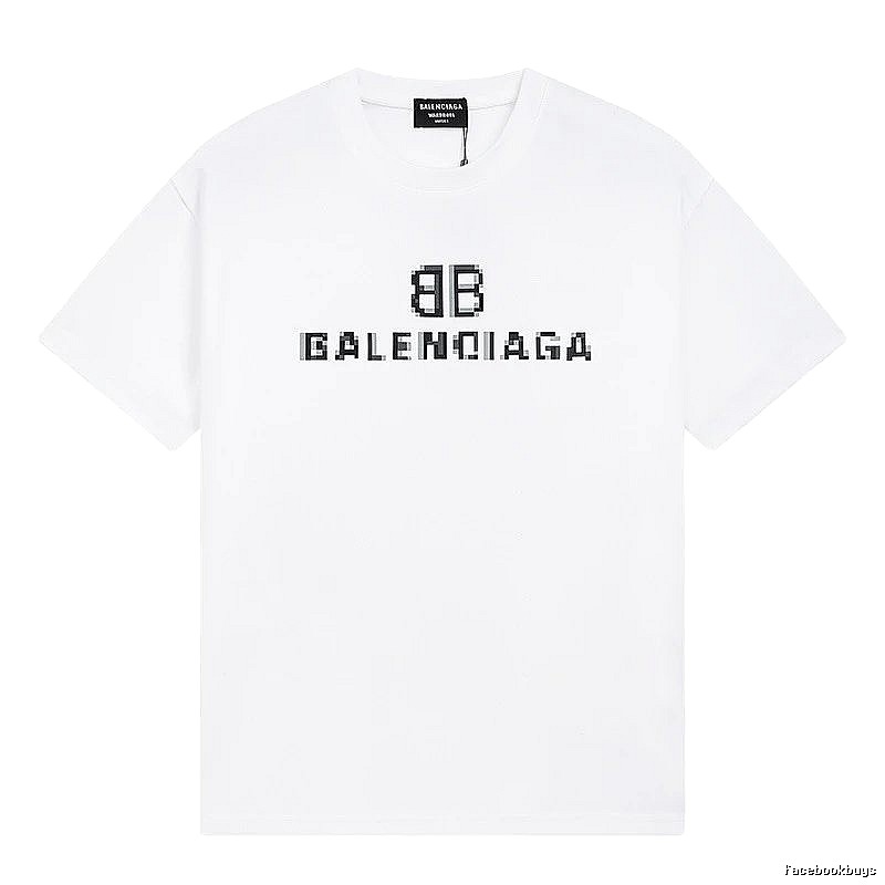 Balenciaga pixel-style white T-shirt