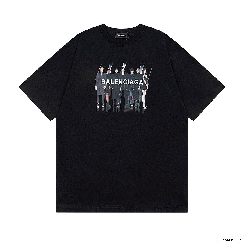 Balenciaga Portrait Print Trendy Black T-Shirt