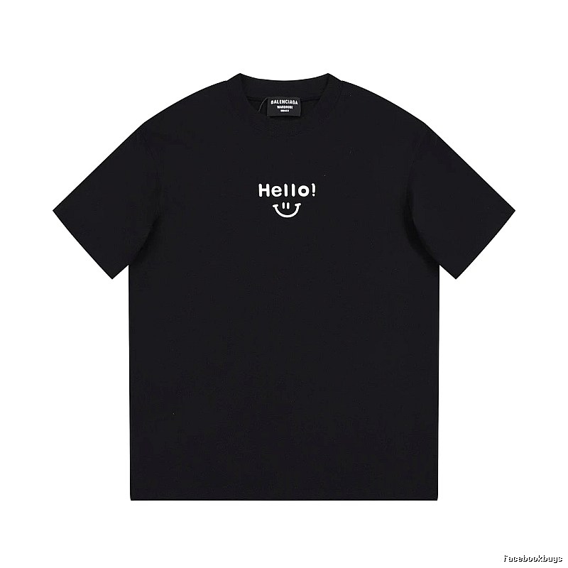 Balenciaga Smiley Print Street Style Black T-Shirt