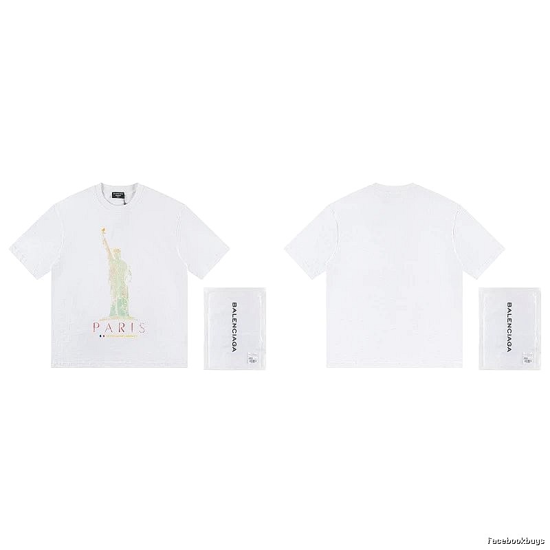 Balenciaga Trendy White T-shirt with Statue of Liberty Print