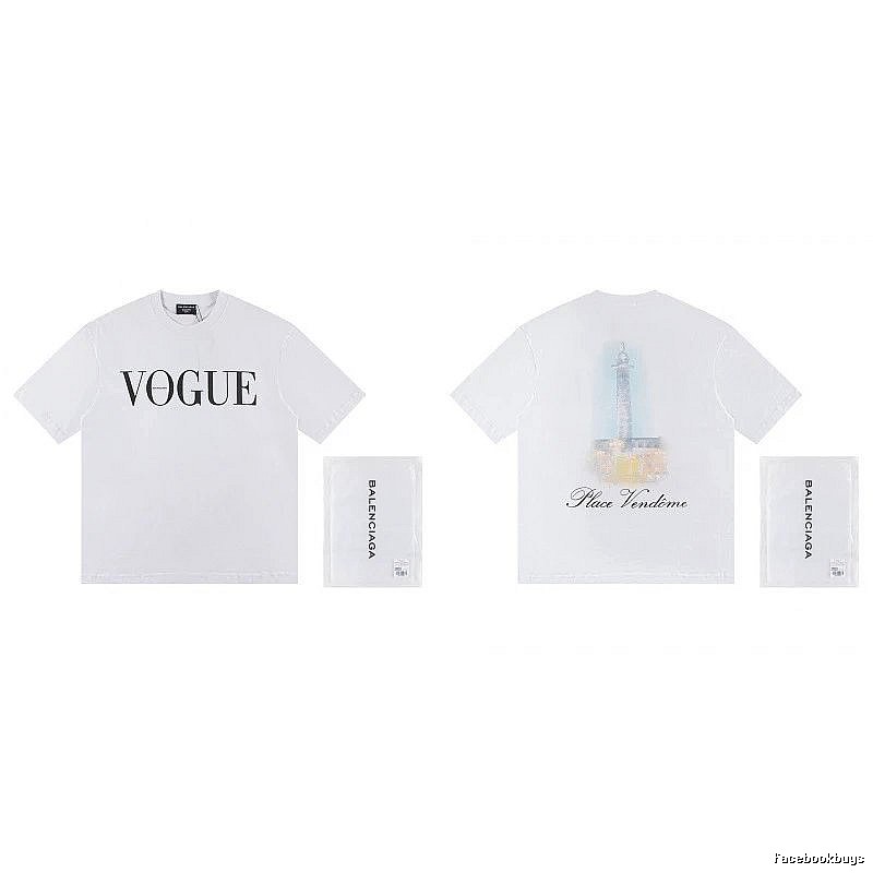 Balenciaga VOGUE Printed Trendy White T-Shirt