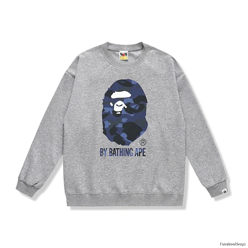 Bape camouflage-style gray sweatshirt