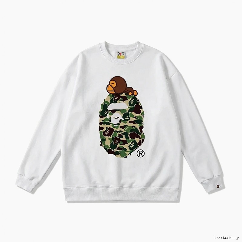 Bape camouflage style white sweatshirt