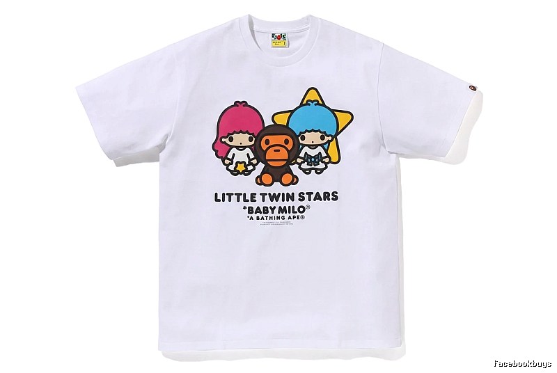 Bape cartoon and childlike white T-shirt