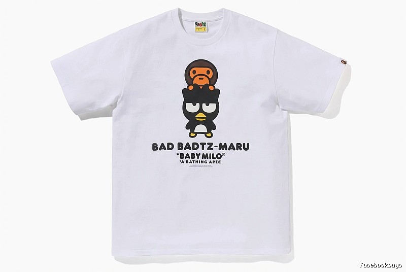Bape cartoon - printed white T - shirt