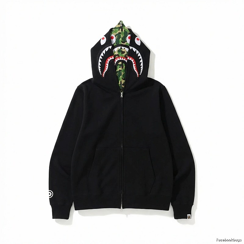 Bape Shark Camouflage Style Black Sweatshirt